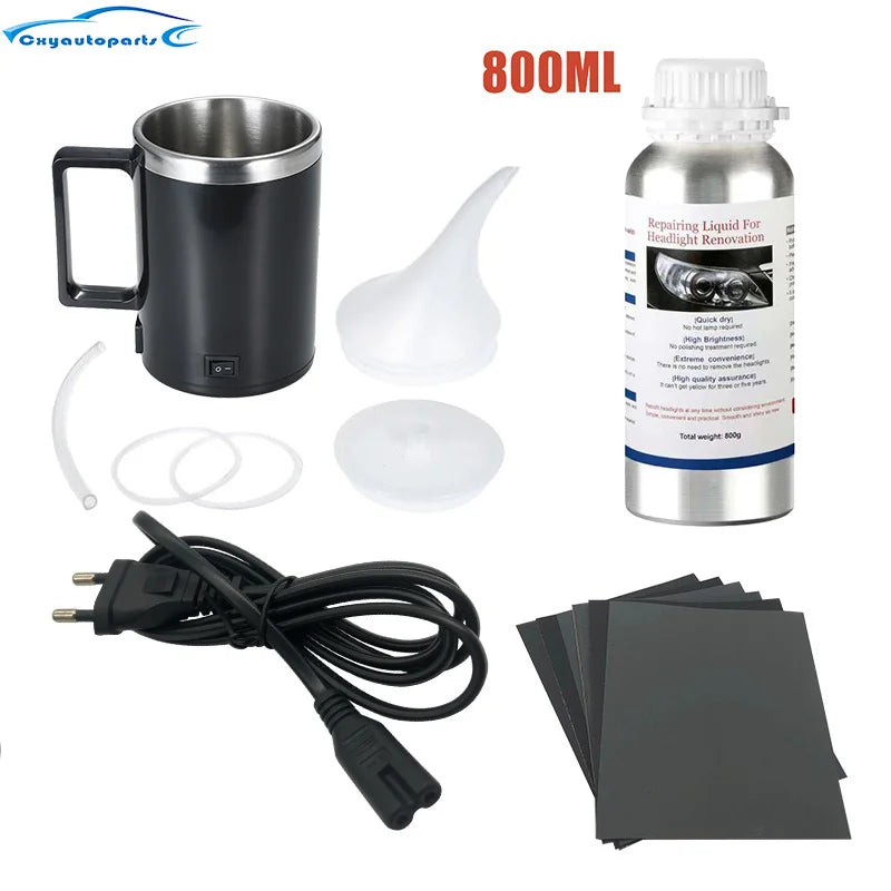 Car Headlight Polisher Liquid Evaporator Polymer Liquid Headlights Chemical Polish Headlight Restoration Kit Polish Headlights