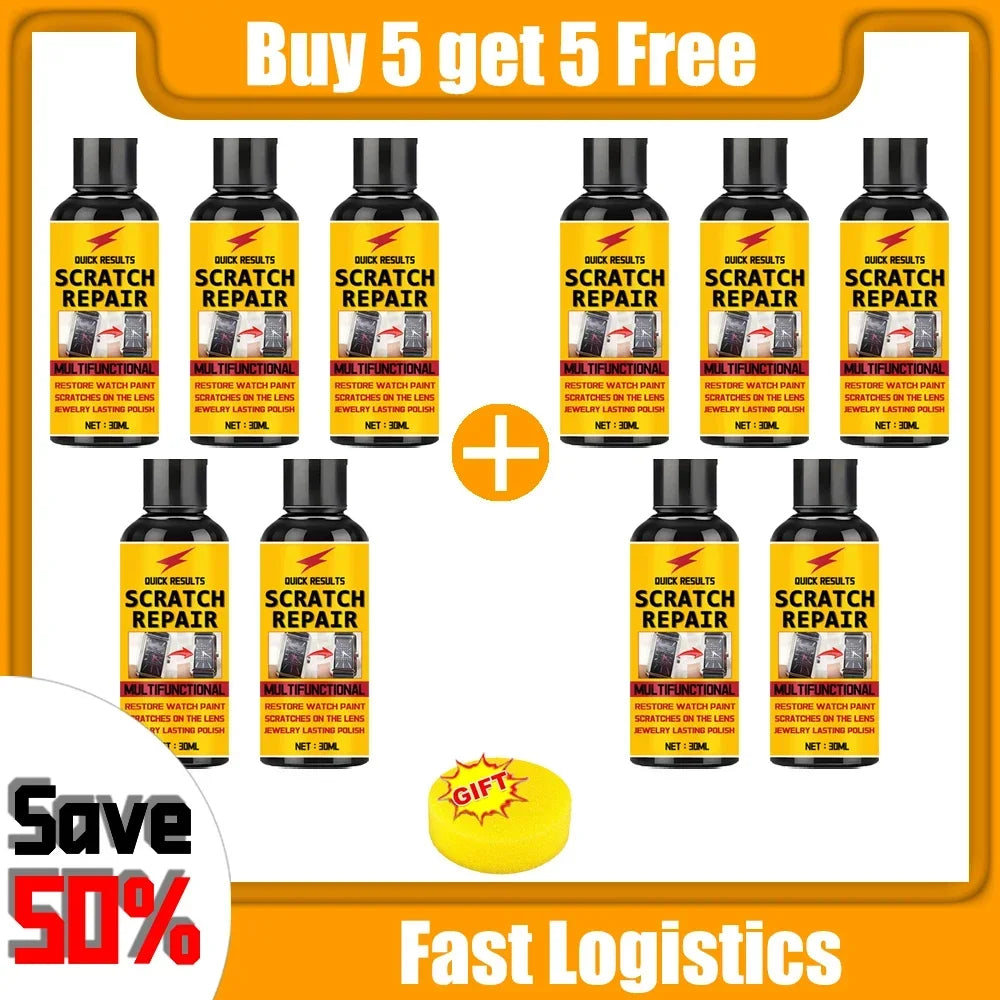 Glass Scratch Repair Wax - Easy-to-Use, No-Residue Paint Scratch Remover for Car Windows, Deep Scratch Removal, Protective Coati