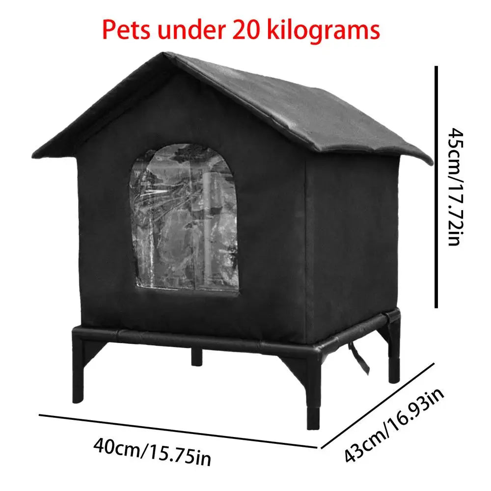 Cat Shelter Weatherproof Winter Cat House Cat Outside House Waterproof Enclosed Pet Tent Insulated Cat House For Multiple