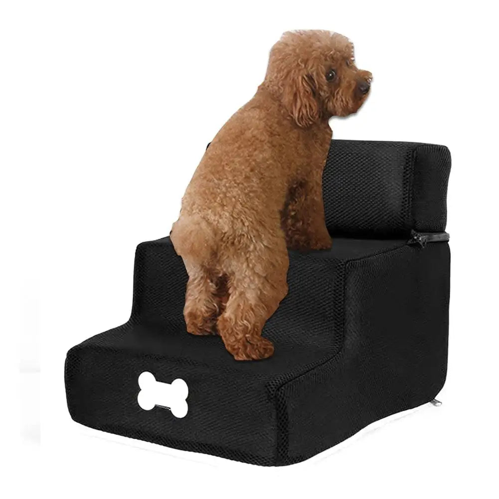 Dog House Pet Stair 3 Steps Stairs for Small Dog Cat Pet Ramp Ladder Detachable Anti-slip Removable Washable Dogs Bed Stairs