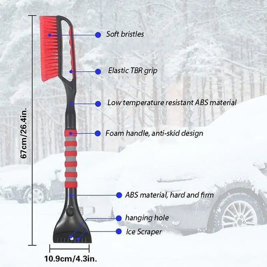 2-in-1 Car Snow Removal Shovel & Ice Scraper with Extendable Handle, Detachable Snow Brush for Windshield & All Vehicles, Winter