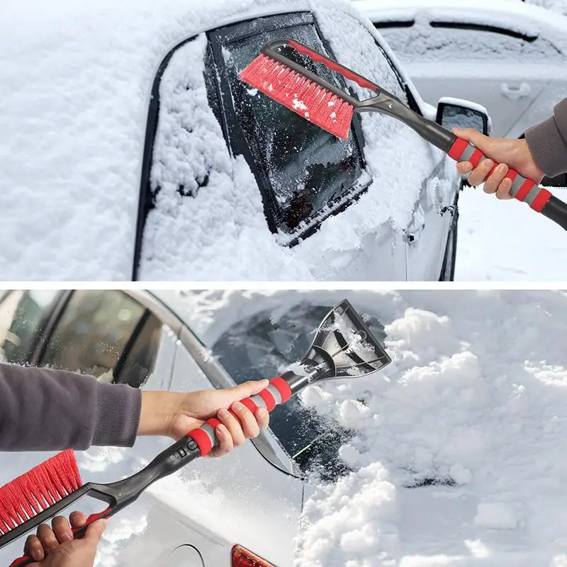 2-in-1 Car Snow Removal Shovel & Ice Scraper with Extendable Handle, Detachable Snow Brush for Windshield & All Vehicles, Winter
