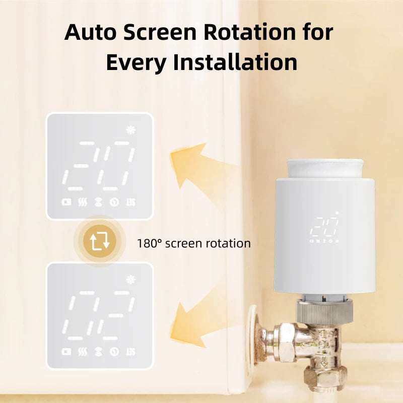 EZAIOT Smart Tuya ZigBee/Wifi Radiator Actuator TRV Programmable Thermostatic App Remote Temperature Controller Alexa Google