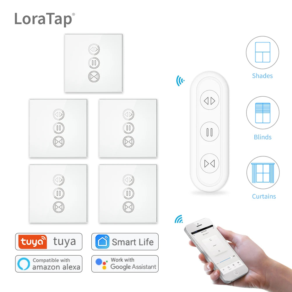 Tuya Smart Life Curtain Switch Remote Control Blinds Engine Roller Shutter RF+WiFi App Timer Google Home Aelxa Echo Alice Voice