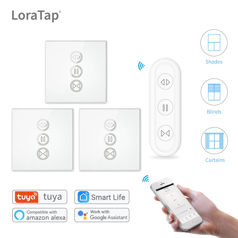 Tuya Smart Life Curtain Switch Remote Control Blinds Engine Roller Shutter RF+WiFi App Timer Google Home Aelxa Echo Alice Voice