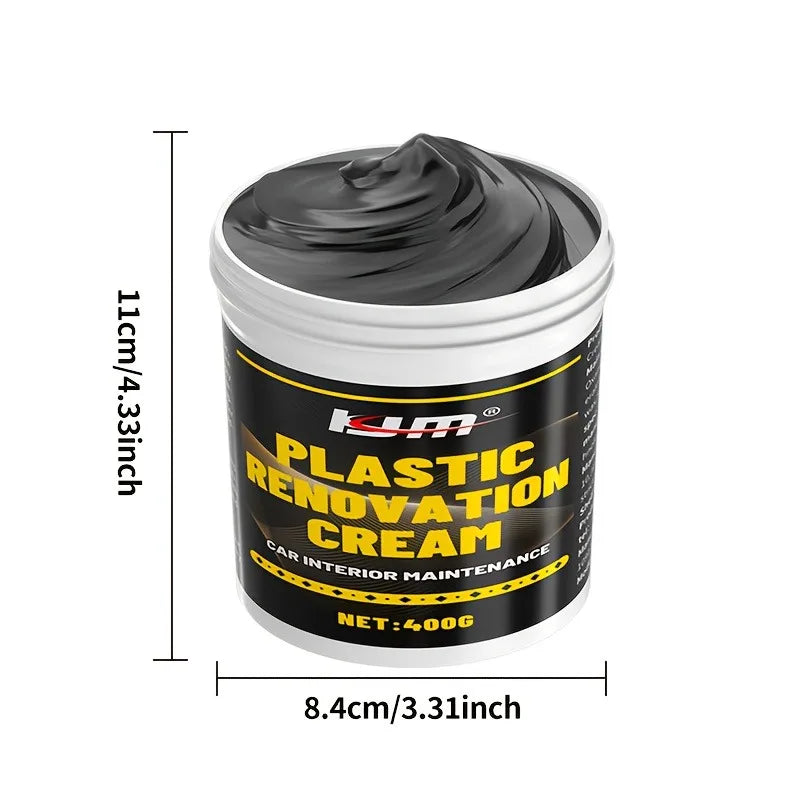 400g Plastic & Rubber Restorer: Anti-aging, like-new restore, cars/tires, glossy finish, interior/exterior