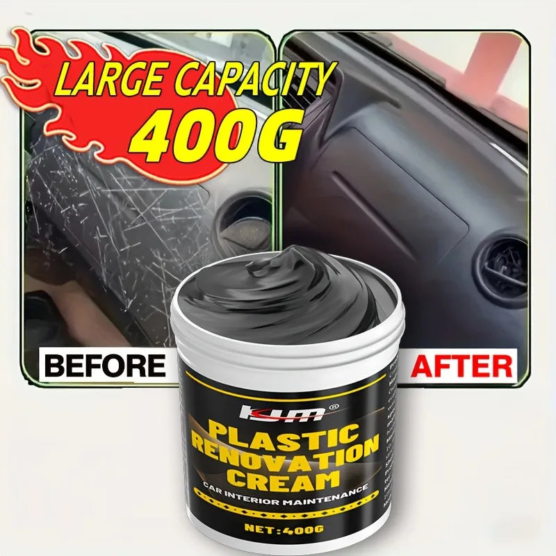 400g Plastic & Rubber Restorer: Anti-aging, like-new restore, cars/tires, glossy finish, interior/exterior