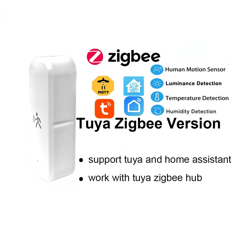 ZigBee 3.0 Human Motion Sensor Tuya 10G Mmwave Radar Temperature Humidity Sensor Security Burglar Works With Home Assistant