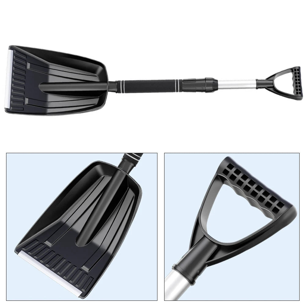 Ice Scrape Large Capacity Emergency Snow Shovel Aluminum Alloy Snow Broom Detachable for Car Truck SUV Vehicle