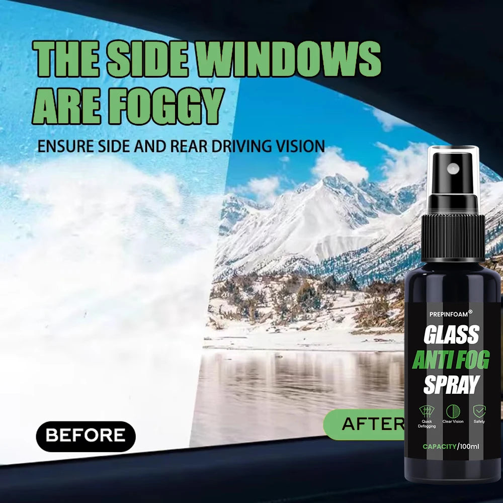 Car Glass Anti Fog Coating Agent Interior Windshield Long Lasting Prevent Fogging Clear Vision Fog Repellent Mirror Spray P110