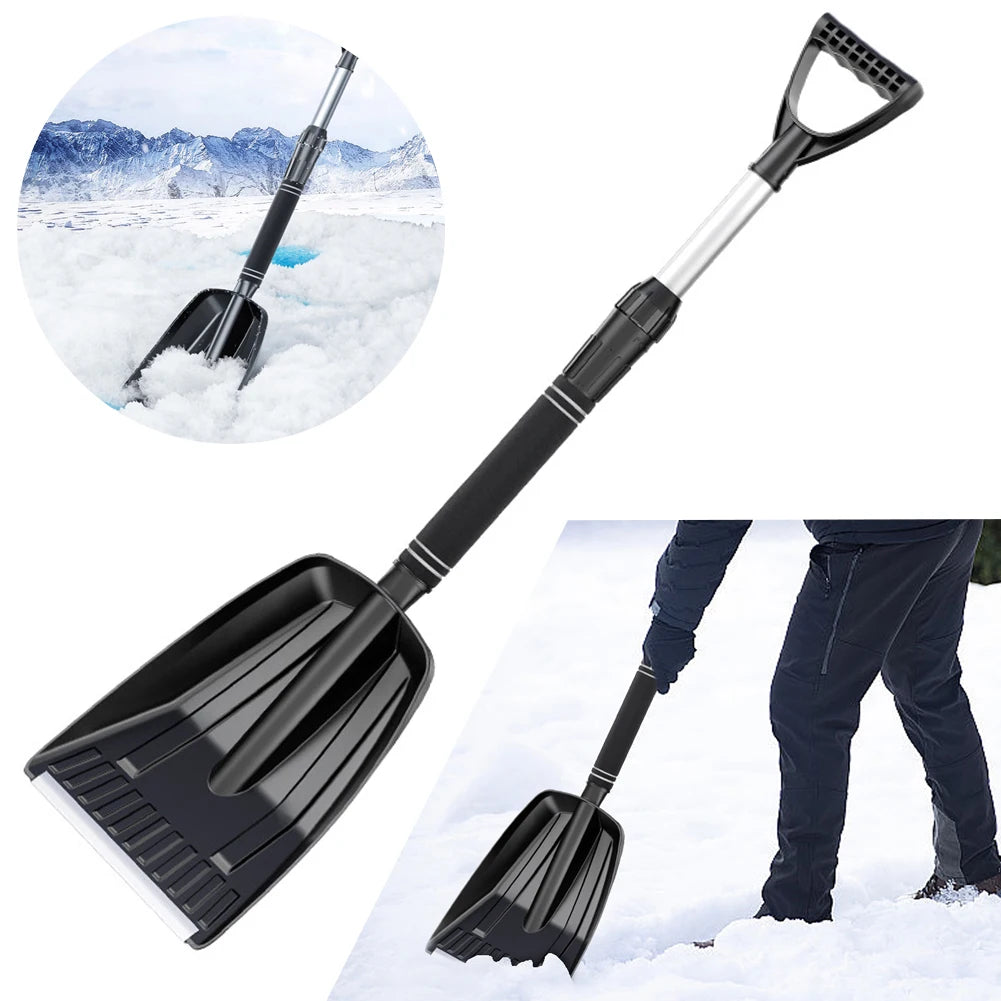 Ice Scrape Large Capacity Emergency Snow Shovel Aluminum Alloy Snow Broom Detachable for Car Truck SUV Vehicle