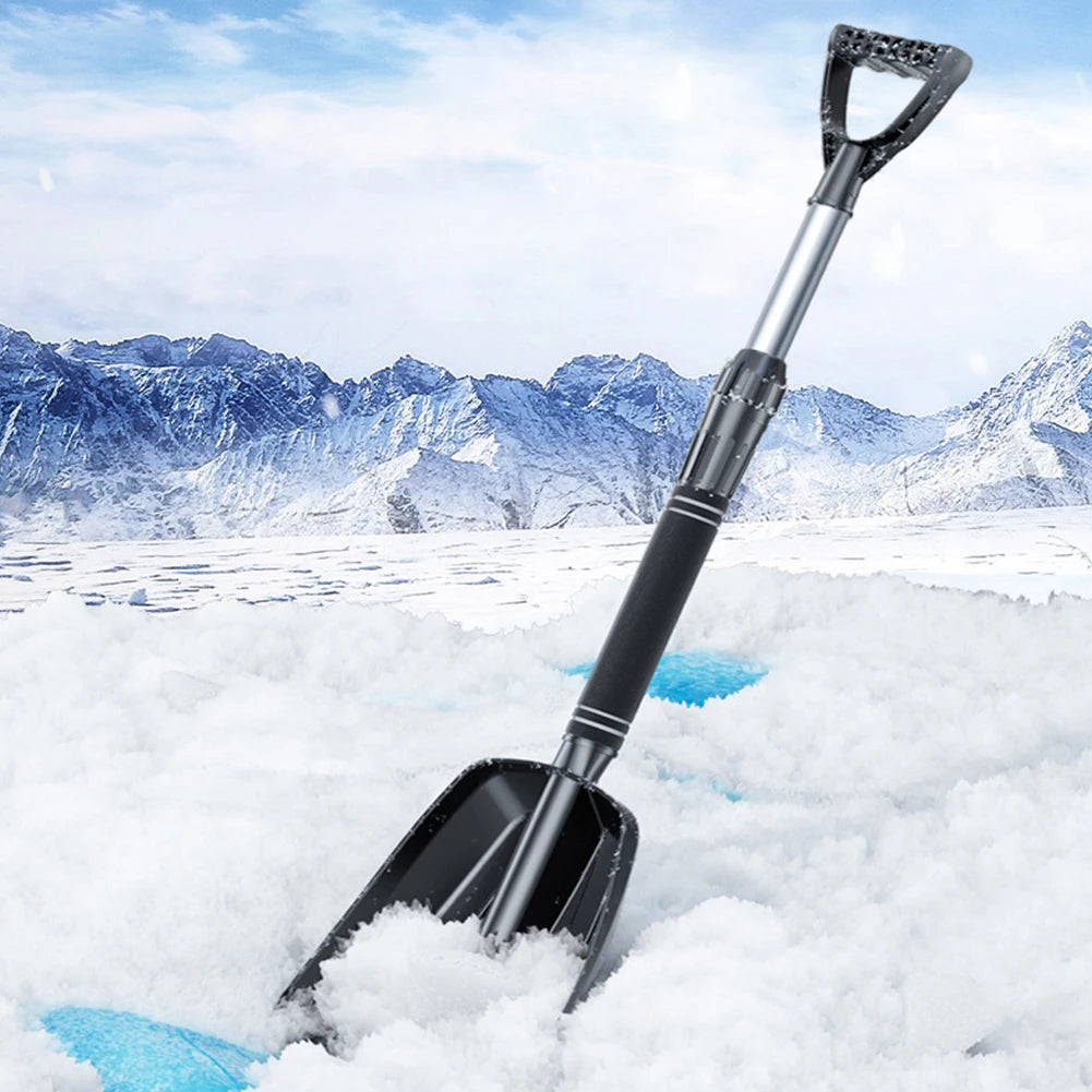Ice Scrape Large Capacity Emergency Snow Shovel Aluminum Alloy Snow Broom Detachable for Car Truck SUV Vehicle