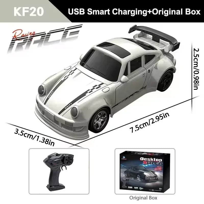 New KF20 1:64 RC Drift Car 4WD Control Racing Car Toys For Boys Desktop Competition Hobby Gifts Perfect For Kids And Beginners