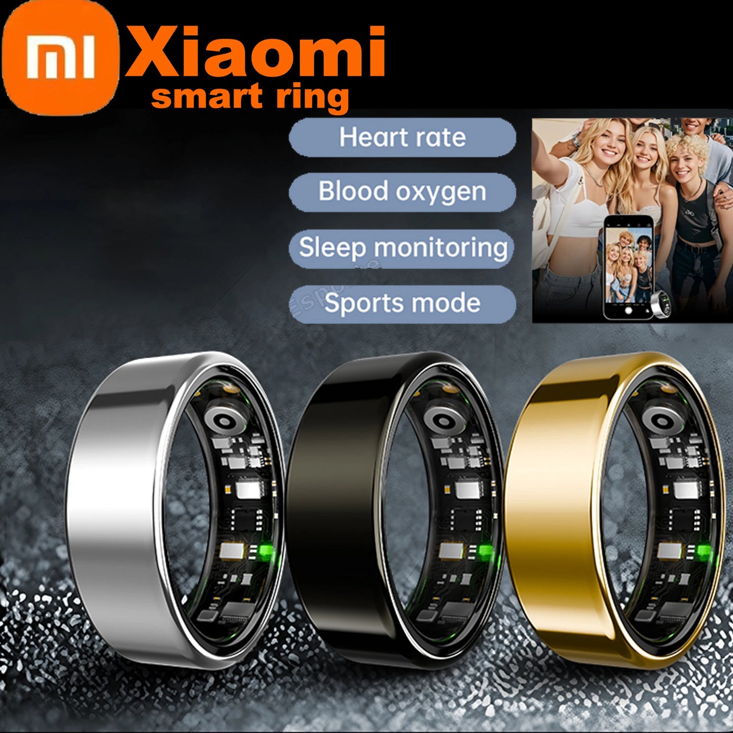 Original Xiaomi Smart Ring for Men Women Take Photo Health Monitor Waterproof Sport SmartRing GPS Track 2025 New Technology RIng