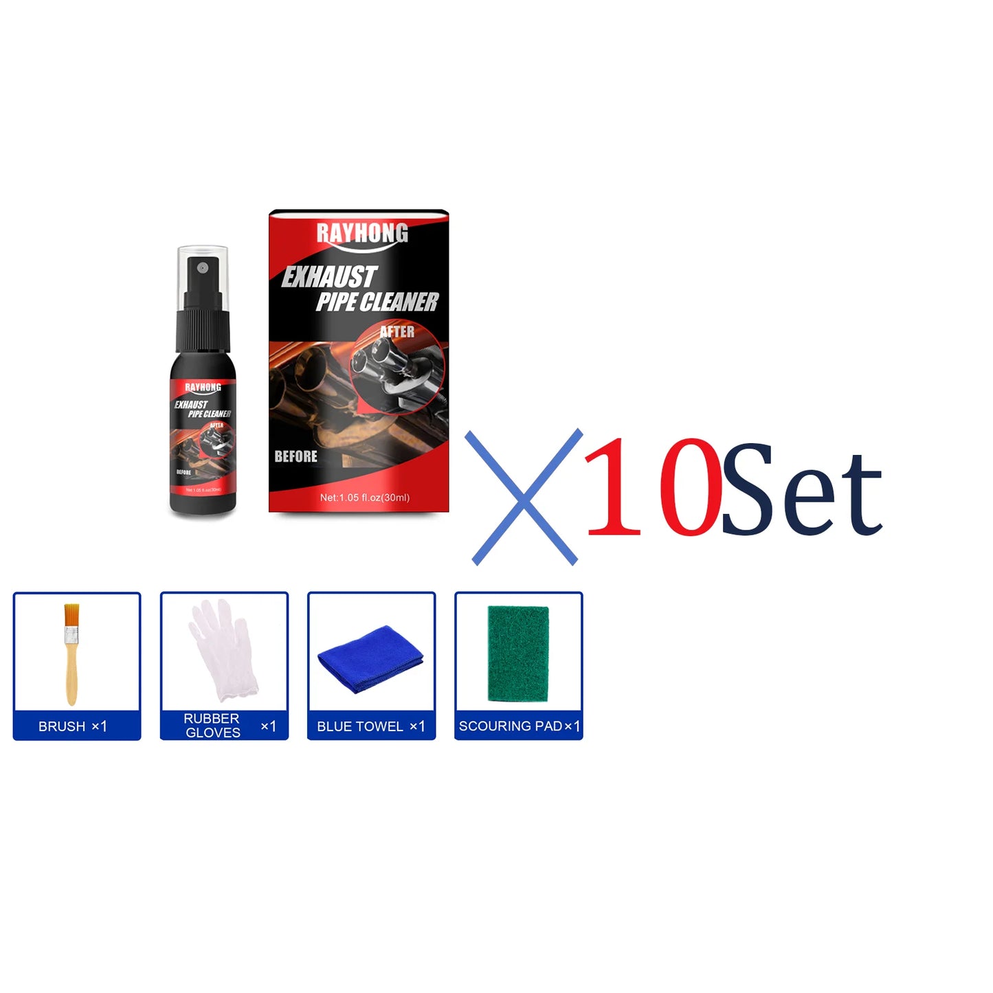 Exhaust Pipe Cleaner Polish Rust Remover for Metal Polish for Motorcycle & Car Muffler Stainless Steel Cleaner Degreaser 30ml