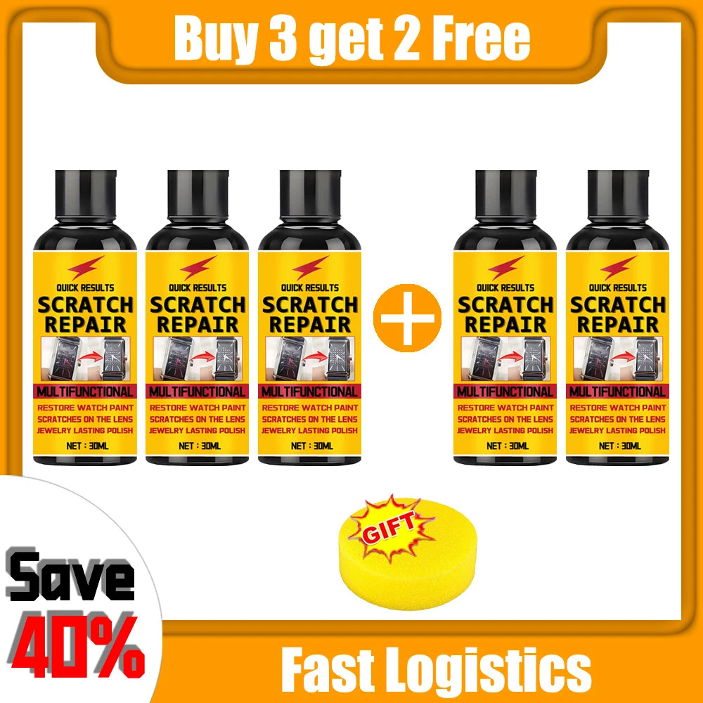 Glass Scratch Repair Wax - Easy-to-Use, No-Residue Paint Scratch Remover for Car Windows, Deep Scratch Removal, Protective Coati