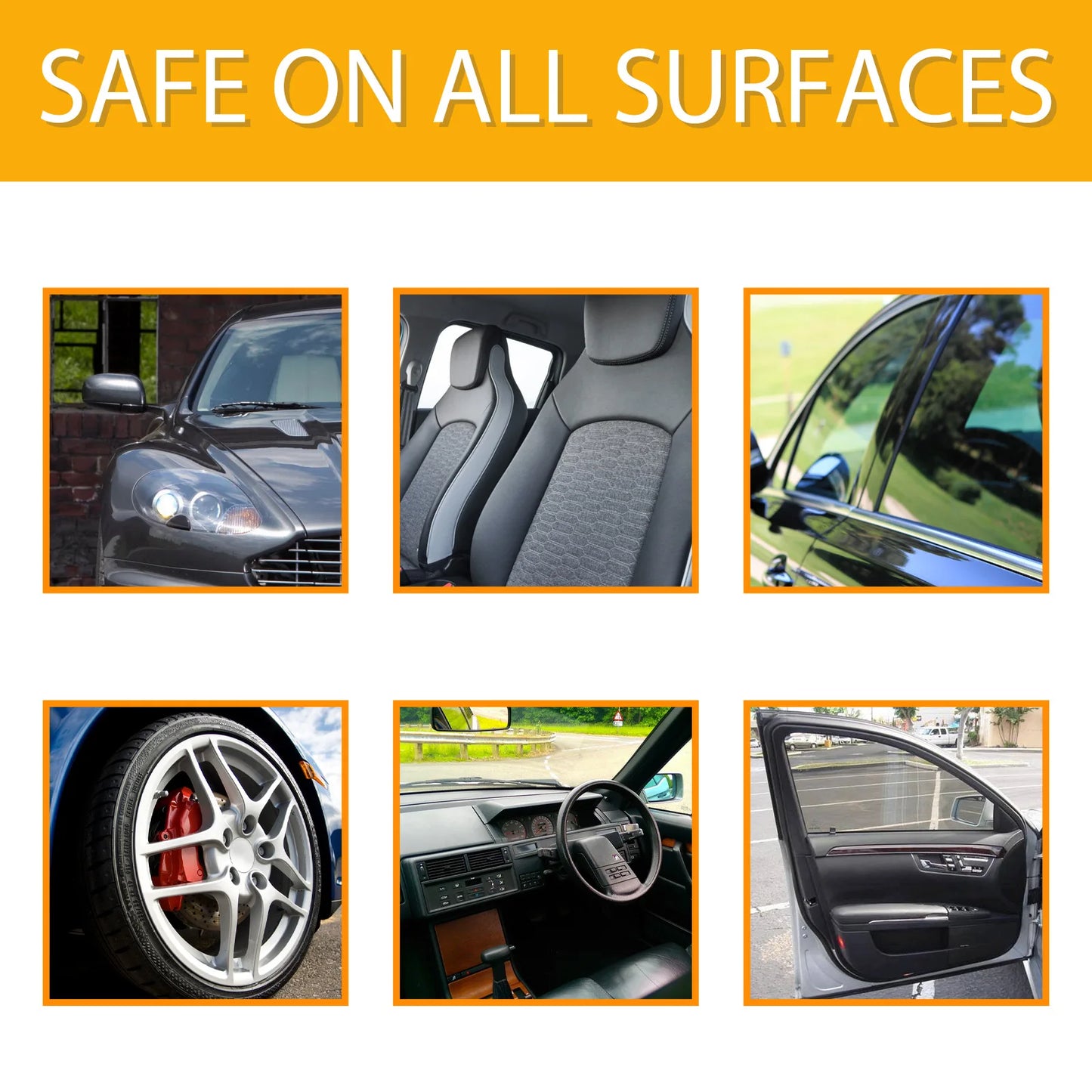 Powerful Car Interior Cleaner Foam Spray - No Rinse Upholstery Cleaner for Seats Dashboard Stain Remover with Sponge Deep Clean