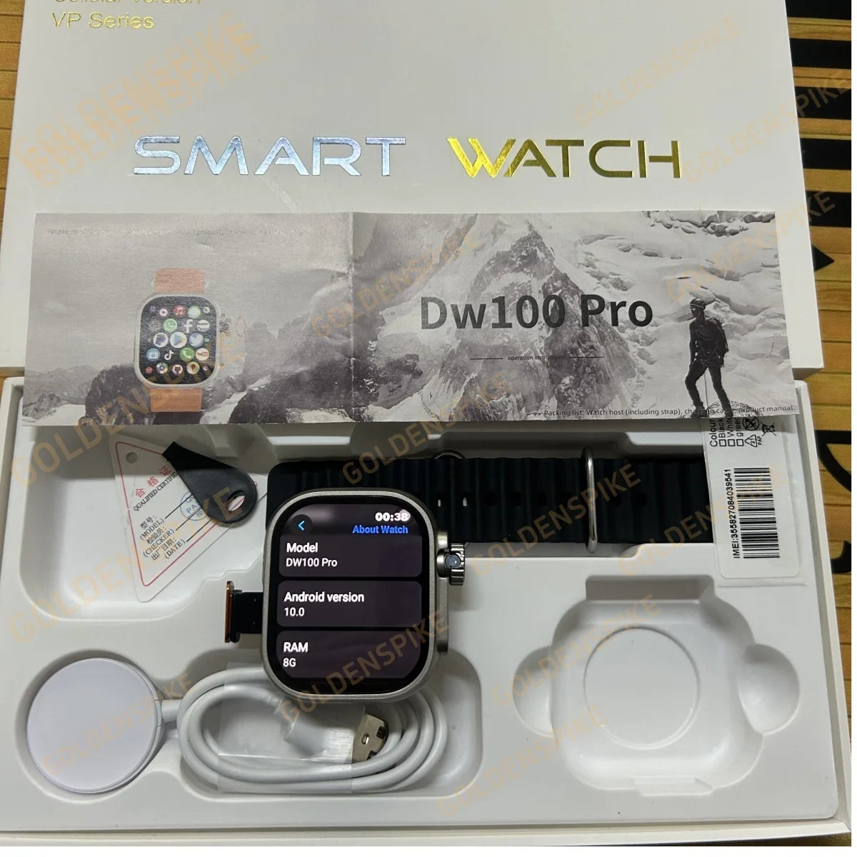 DW100 Pro Android Smartwatch Fingerprint Unlock Control Smart Watch 512GB ROM Free Download App WIFI GPS Camera 2.29inch Amoled