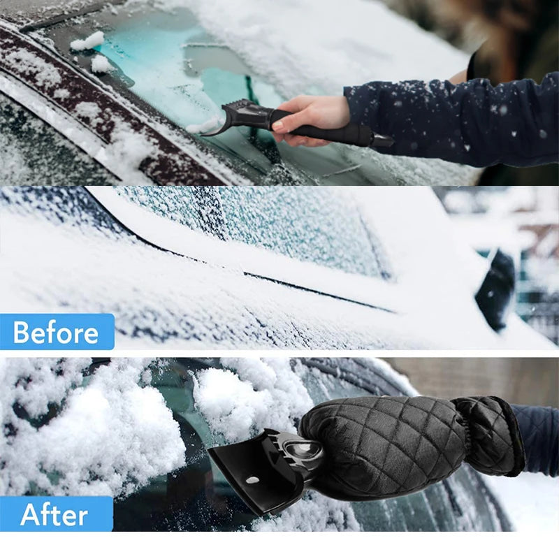 Ice Scrapers for Car Windshield Snow Scraper Cleaner Snow Ice Defrost Tool with Foam Handle Warm Glove Waterproof Snow Shovel
