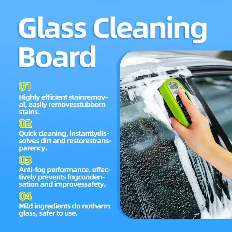 Car Glass Oil Film Remover Automotive Car Glass Sponge Cleaning Brush Front Inside Windshield Glass Oil Film Cleaning Agent