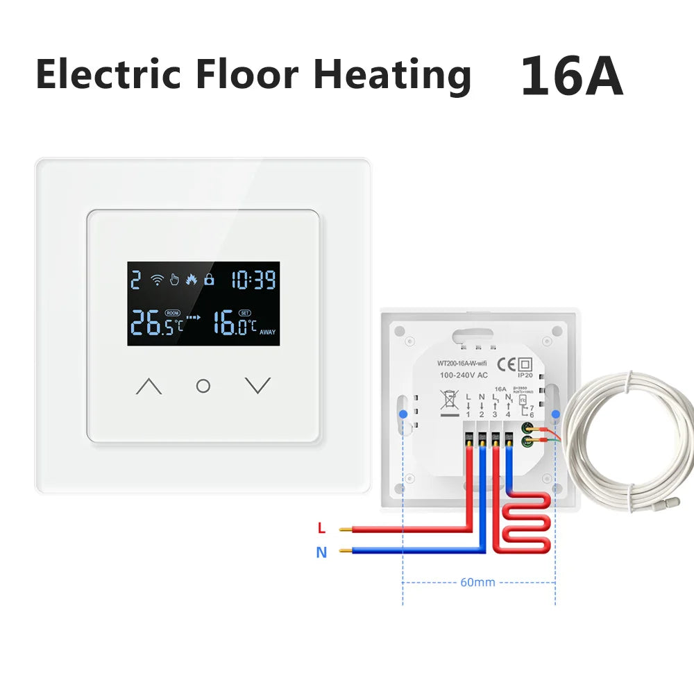 MIUCDA Tuya WiFi Smart Thermostat Electric Floor Heating Water Gas Boiler Temperature Control Works With Alexa Google Home