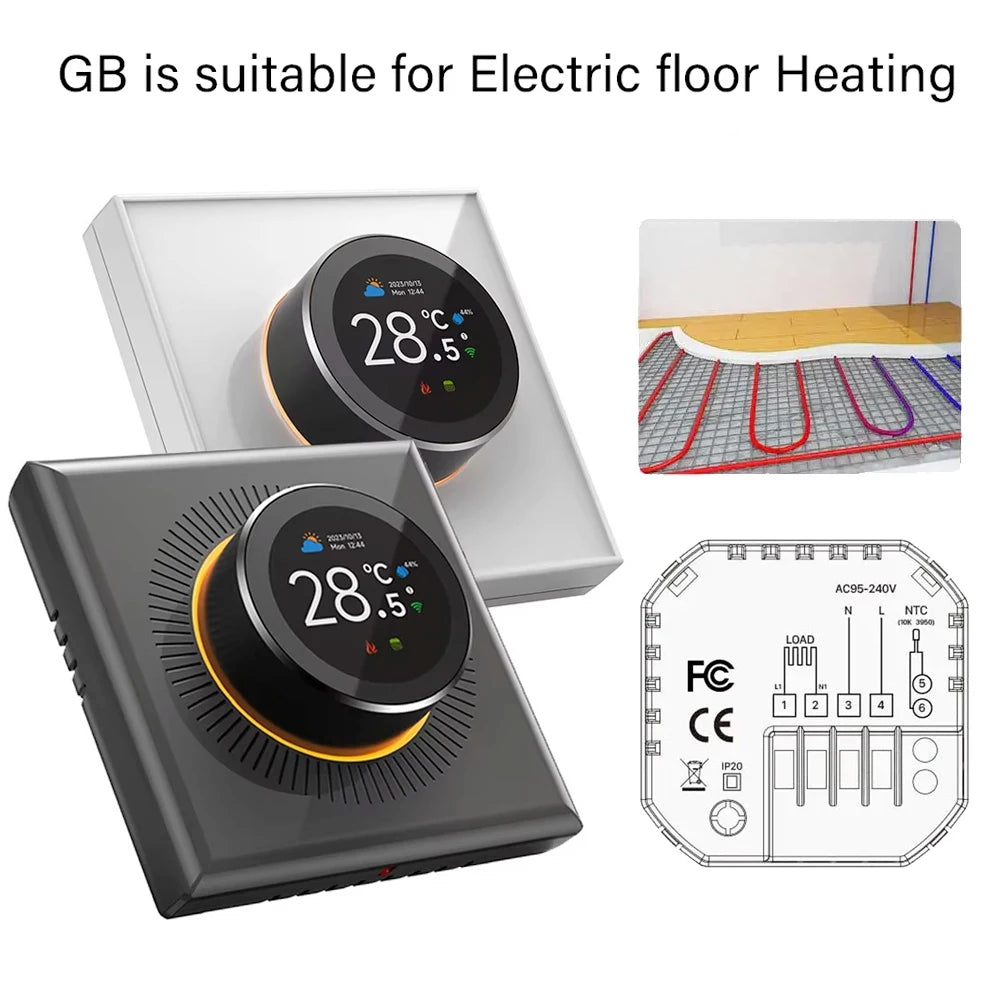 EARU Tuya Wifi Smart Knob Temperature Controller Digital Display Electric Floor Heating Water Gas Boiler for Alexa Google Home