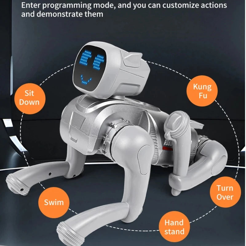 Xiaomi Robot Dog Toy 2.4G Simulation Intelligent Robot Dog Voice Dialogue Emoji Light Mobile High tech APP Remote Control Toy