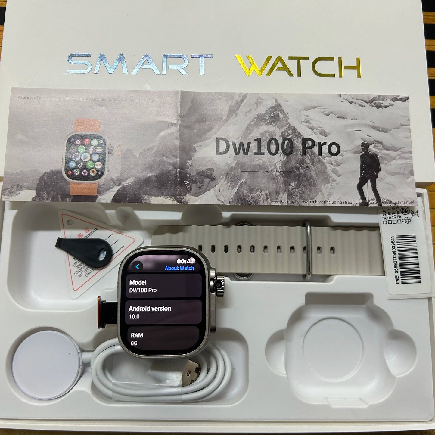 DW100 Pro Android Smartwatch Fingerprint Unlock Control Smart Watch 512GB ROM Free Download App WIFI GPS Camera 2.29inch Amoled