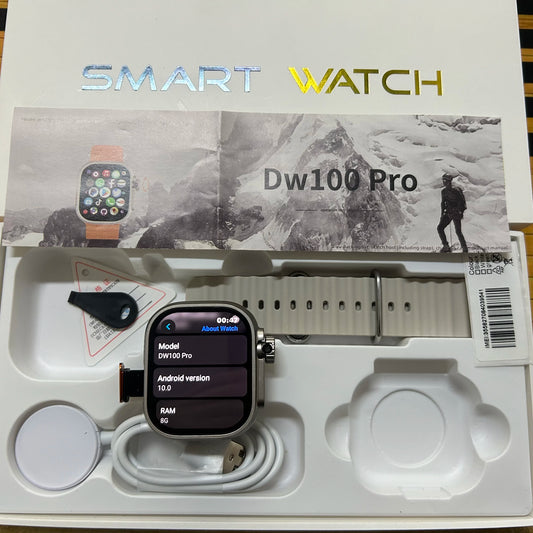 DW100 Pro Android Smartwatch Fingerprint Unlock Control Smart Watch 512GB ROM Free Download App WIFI GPS Camera 2.29inch Amoled