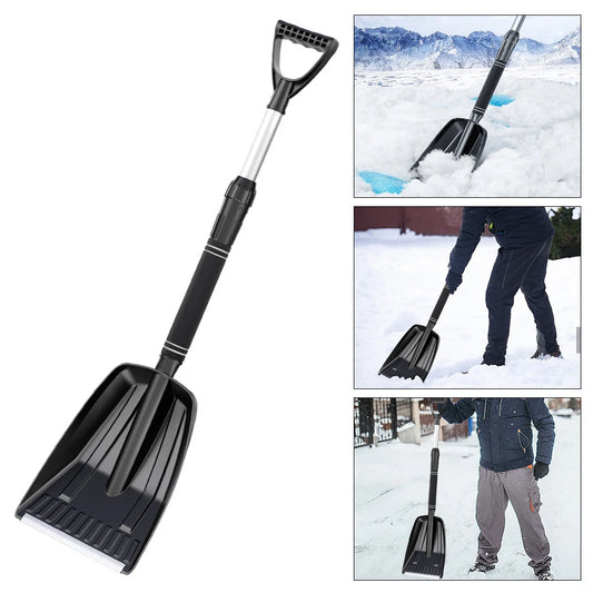 Ice Scrape Large Capacity Emergency Snow Shovel Aluminum Alloy Snow Broom Detachable for Car Truck SUV Vehicle