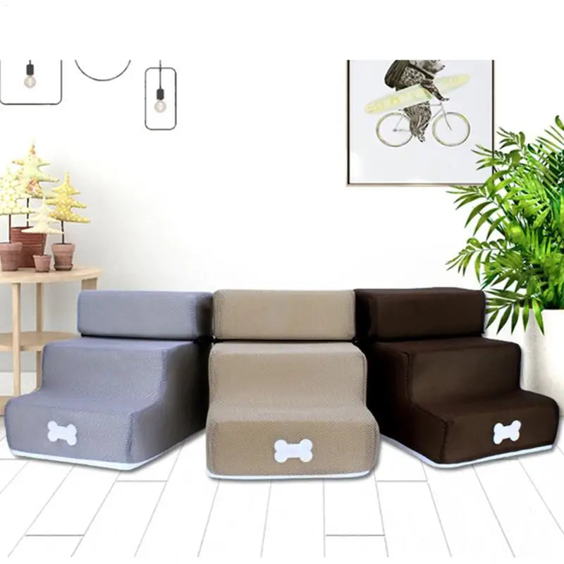 Dog House Pet Stair 3 Steps Stairs for Small Dog Cat Pet Ramp Ladder Detachable Anti-slip Removable Washable Dogs Bed Stairs