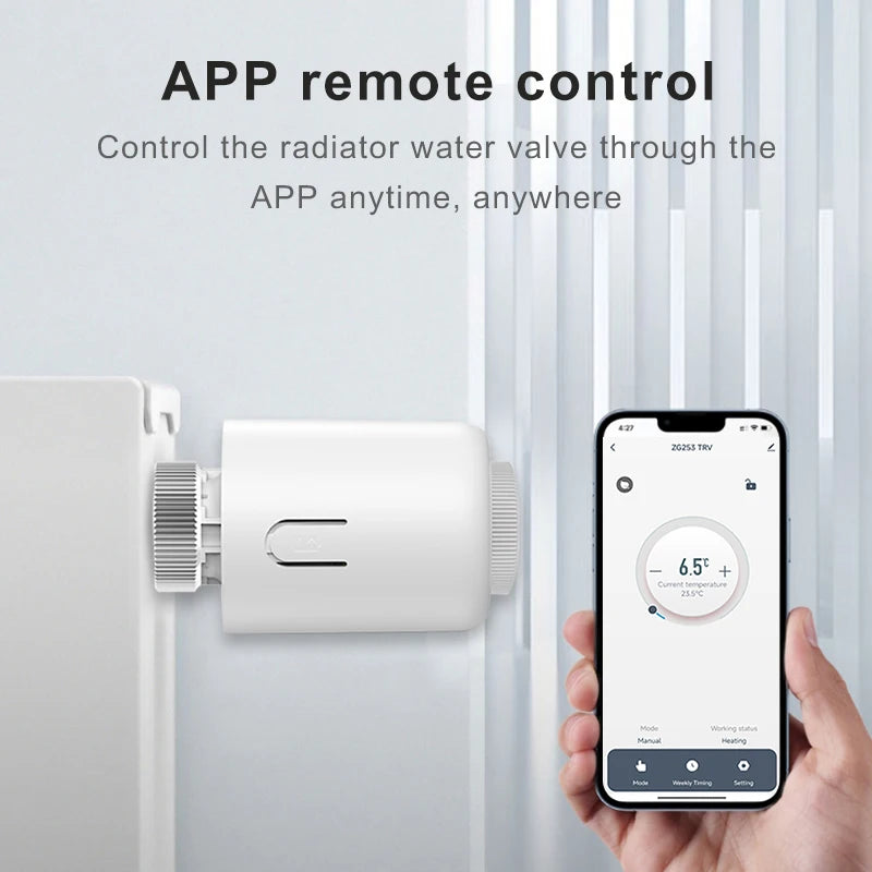 Tuya ZigBee Thermostat Radiator Actuator,Smart TRV Thermostatic Valve Temperature Controller Support Alexa Google Home