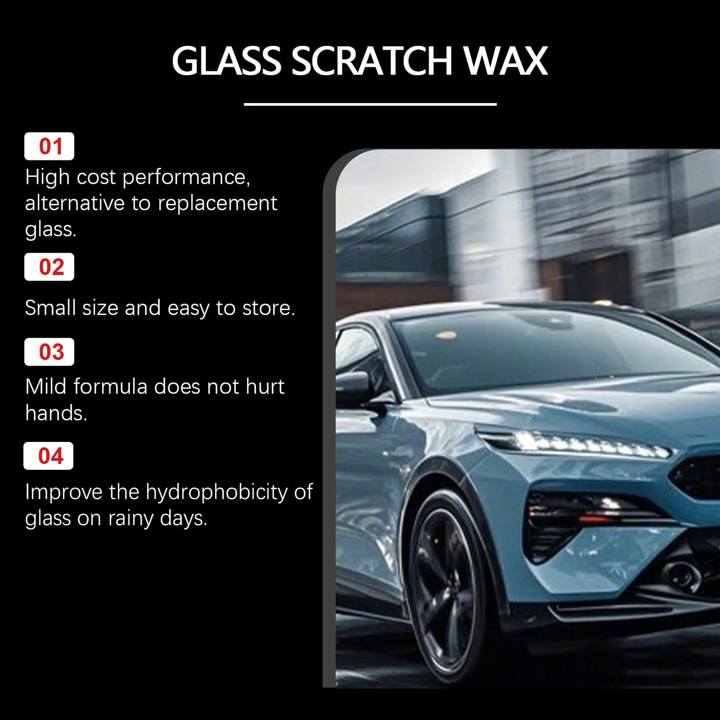 Windshield Scratch Remover Headlight Restoration Kit Car Glass Polishing Compound Remove Scratches & Swirls Enhance Clarity