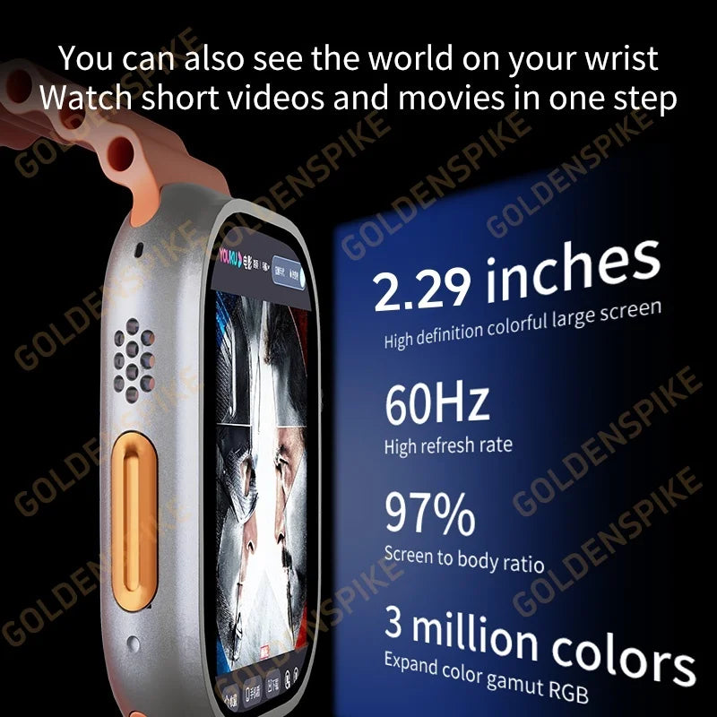 DW100 Pro Android Smartwatch Fingerprint Unlock Control Smart Watch 512GB ROM Free Download App WIFI GPS Camera 2.29inch Amoled