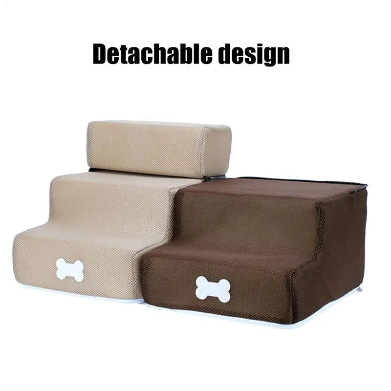 Dog House Pet Stair 3 Steps Stairs for Small Dog Cat Pet Ramp Ladder Detachable Anti-slip Removable Washable Dogs Bed Stairs