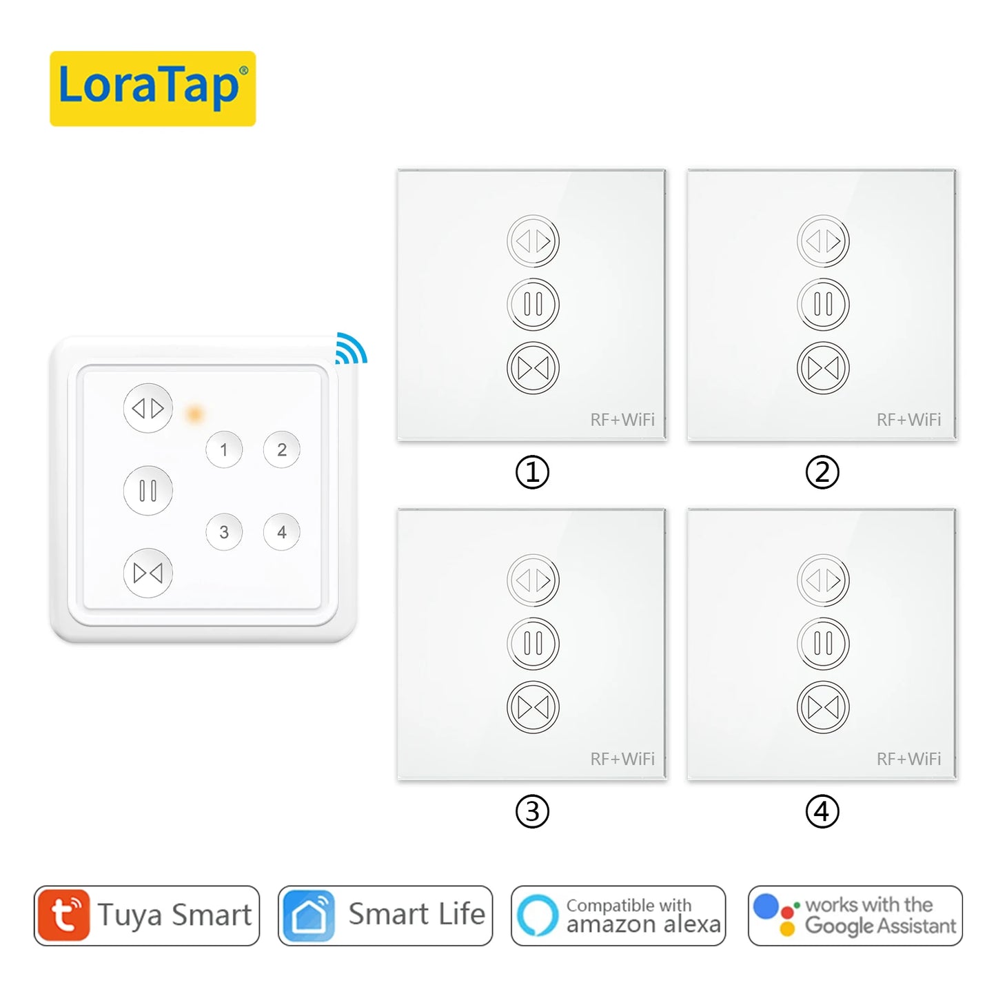 Tuya Smart Life Curtain Switch Remote Control Blinds Engine Roller Shutter RF+WiFi App Timer Google Home Aelxa Echo Alice Voice