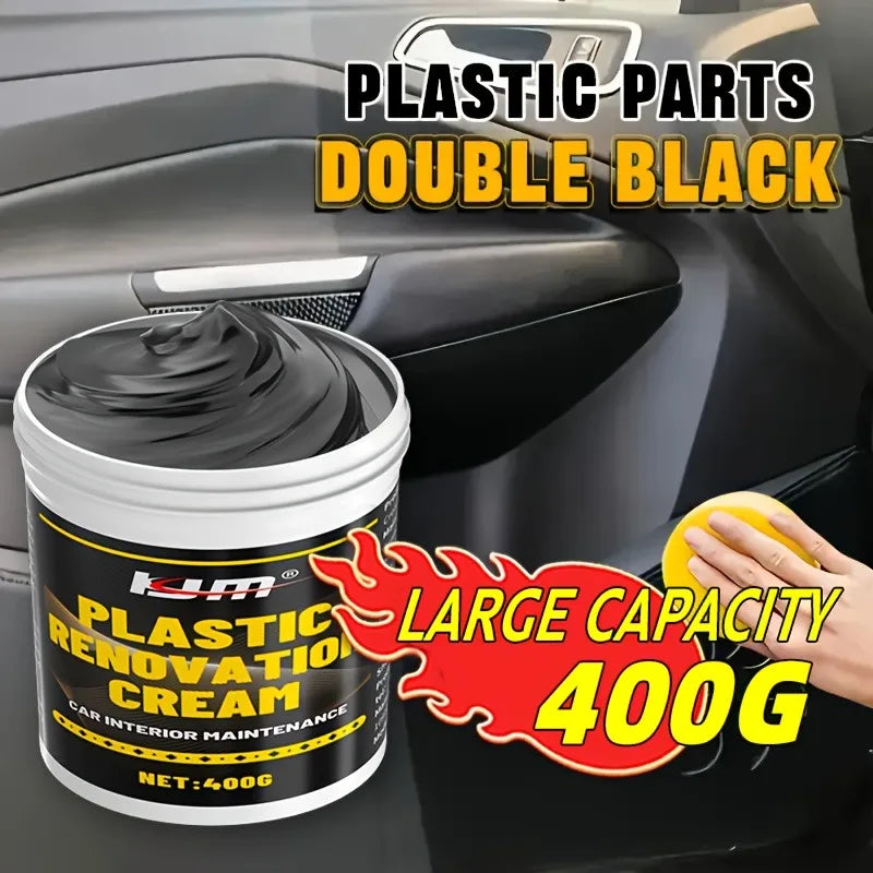 400g Plastic & Rubber Restorer: Anti-aging, like-new restore, cars/tires, glossy finish, interior/exterior