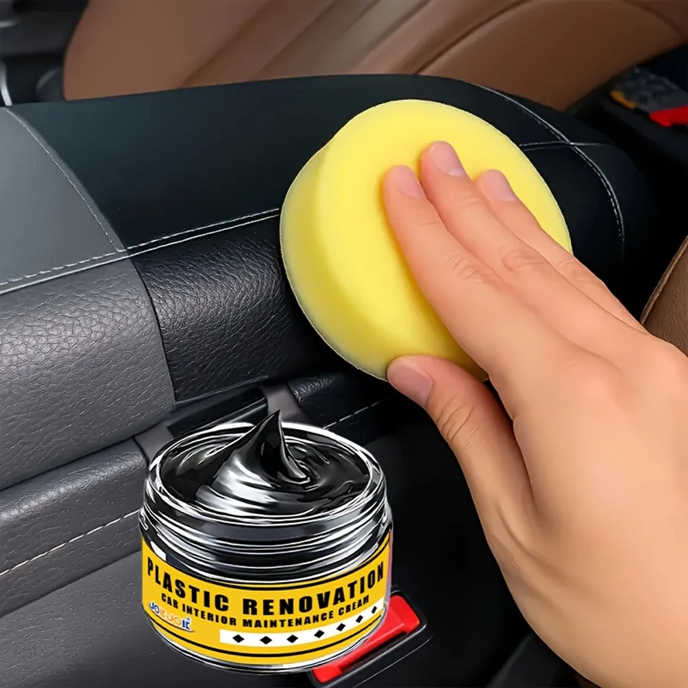 JOKJOK All-in-One Car Interior/Exterior Polish & Restorer - 2-in-1 Plastic/Rubber Repair Cream, Scratch Remover for Dashboard, T