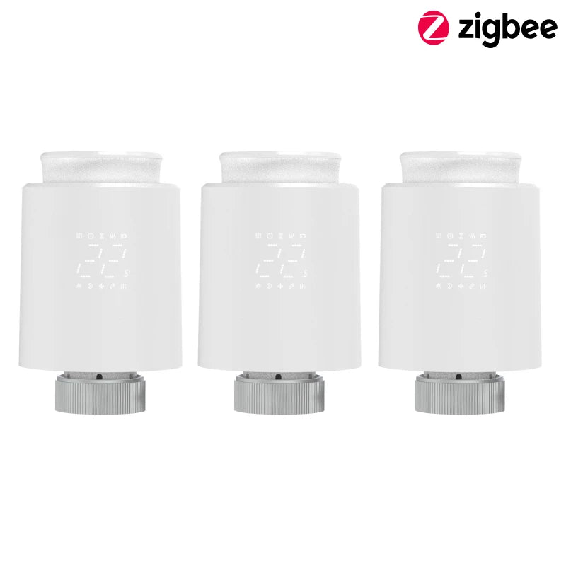 EZAIOT Smart Tuya ZigBee/Wifi Radiator Actuator TRV Programmable Thermostatic App Remote Temperature Controller Alexa Google