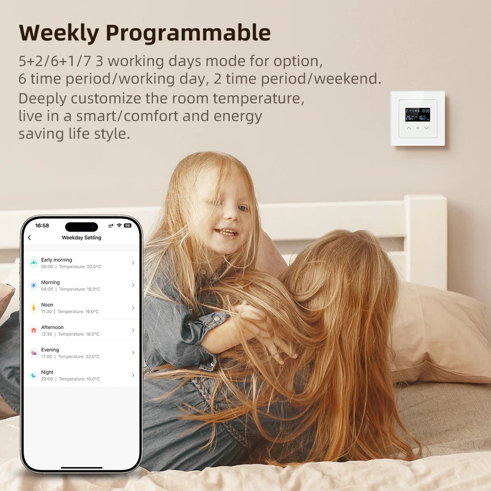 MIUCDA Tuya WiFi Smart Thermostat Electric Floor Heating Water Gas Boiler Temperature Control Works With Alexa Google Home