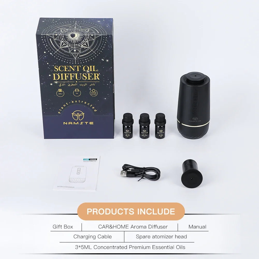Namste 2025 Car Aroma Diffuser Smart Fragrant Diffuser Starry Light Smell Distributor Interior Perfume Scent Home Air Freshener