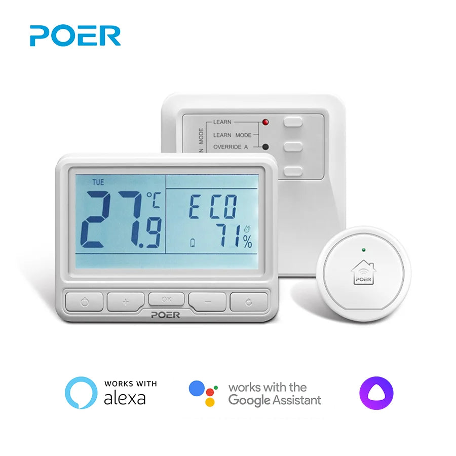 POER Smart WiFi Wireless Thermostat Programmable Room Temperature Controller Alexa Boiler Underfloor Heating Thermoregulator