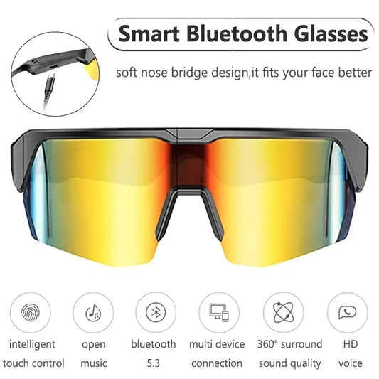 Cycling Bluetooth Smart Glasses Technology Audio Call Remote Headset Sunglasses Sports Driving Music Earbuds Headphones