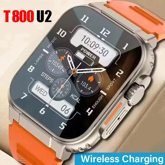 New T800 Ultra 2  Men Women Wireless Charging Bluetooth Heart Rate Blood Pressure Smart Watch For Apple Android