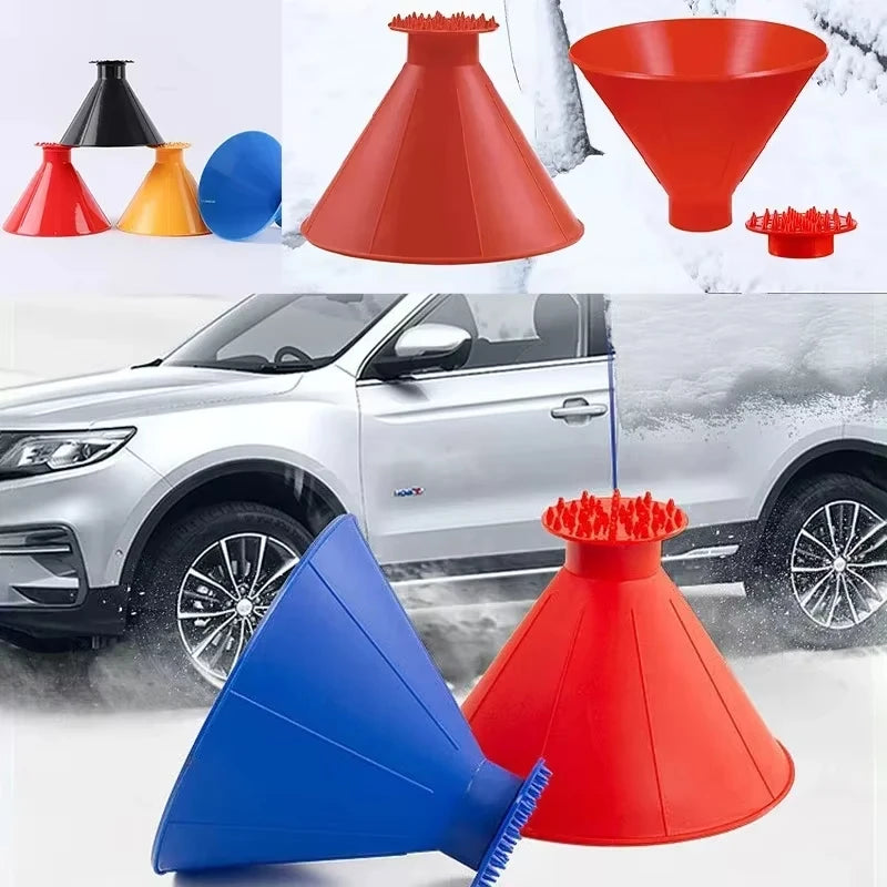 Car Window Windshield Magic Ice Scraper Oil Funnel Snow Remover Shovels Deicer Cone Tool Scraping Winter Accessories Ice Scrape