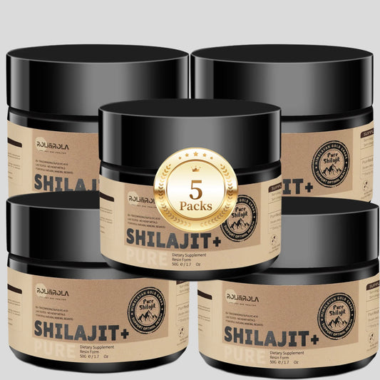 ROLI&ROLA 5 Pack / 50g Pure Himalayan Shilajit Resin High Potency Trace Minerals & Fulvic Acid Supplement. Health Super Food.