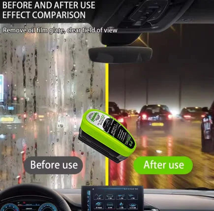 Car Glass Oil Film Remover Automotive Car Glass Sponge Cleaning Brush Front Inside Windshield Glass Oil Film Cleaning Agent