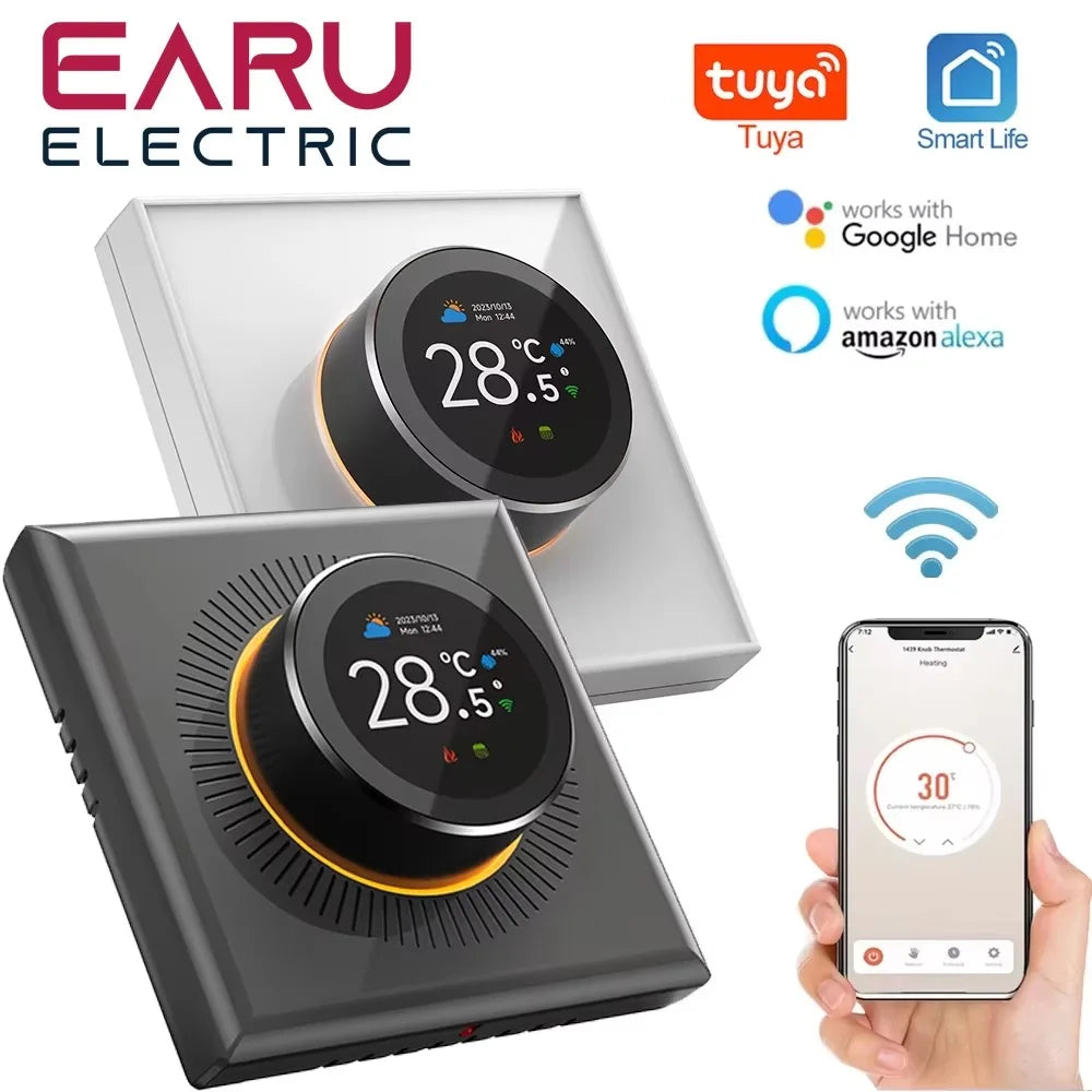 EARU Tuya Wifi Smart Knob Temperature Controller Digital Display Electric Floor Heating Water Gas Boiler for Alexa Google Home