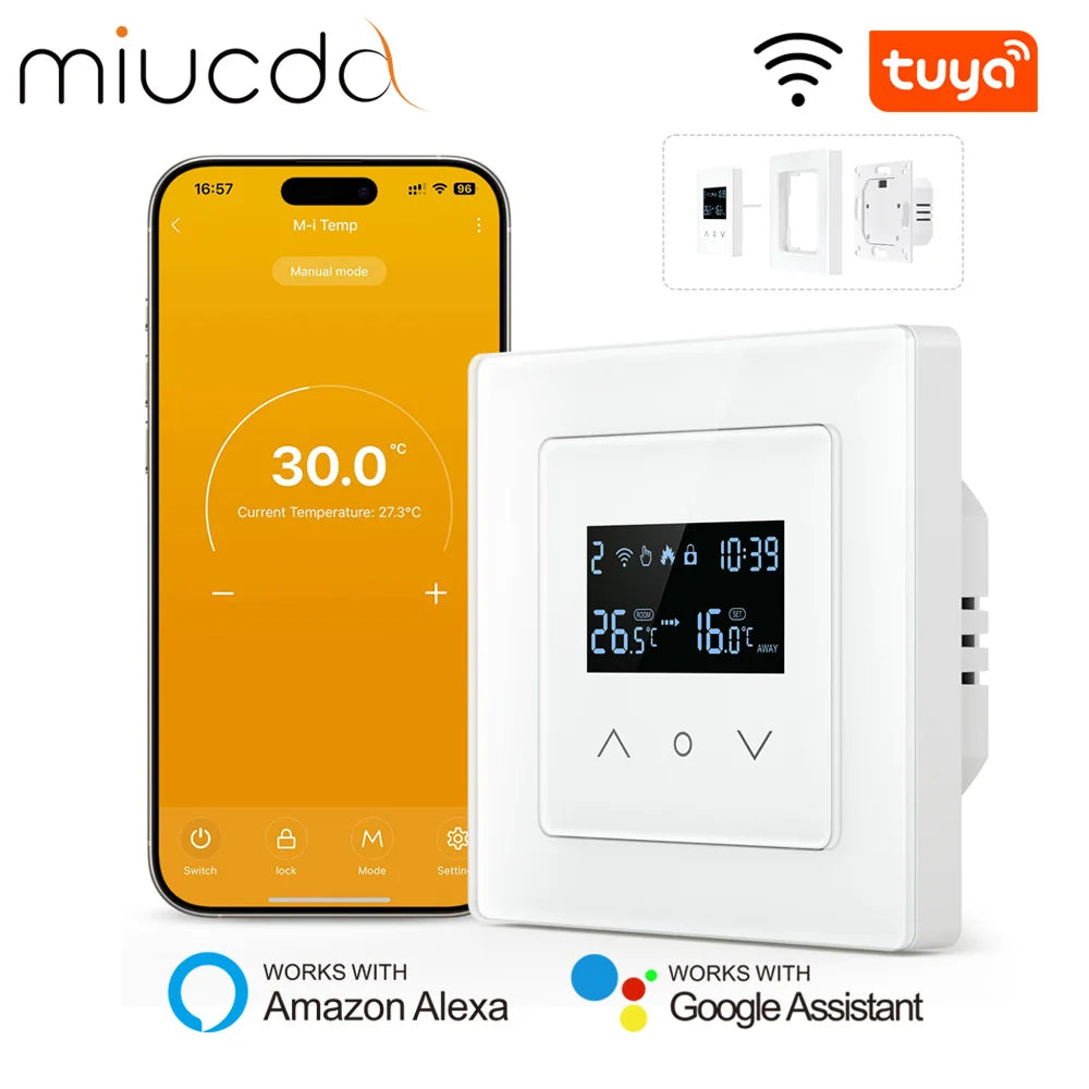 MIUCDA Tuya WiFi Smart Thermostat Electric Floor Heating Water Gas Boiler Temperature Control Works With Alexa Google Home