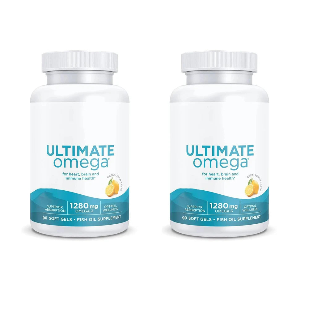 Naturals Ultimate Omega Softgels, Lemon Flavor - 90 Soft Gels Omega-3 Fish Oil Supplement with EPA & DHA - Heart & Brain Health
